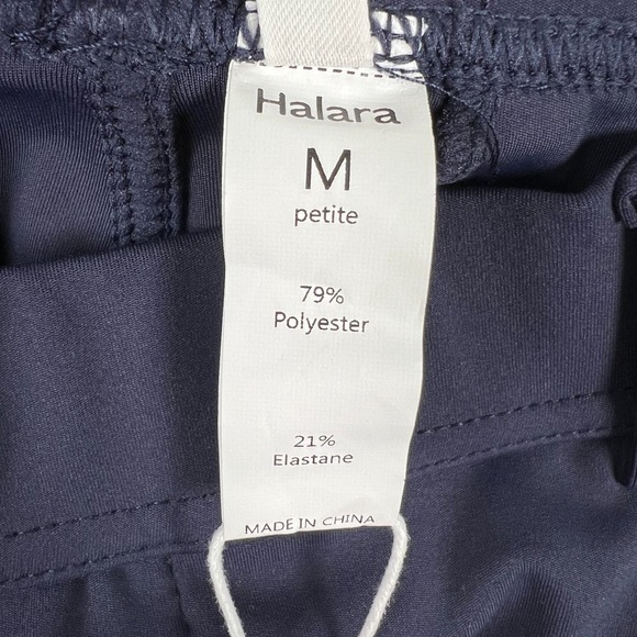 NWT Halara Pants Medium Wide Leg Pleated Stretch Side Pocket Athleisure Blue - Picture 2 of 13